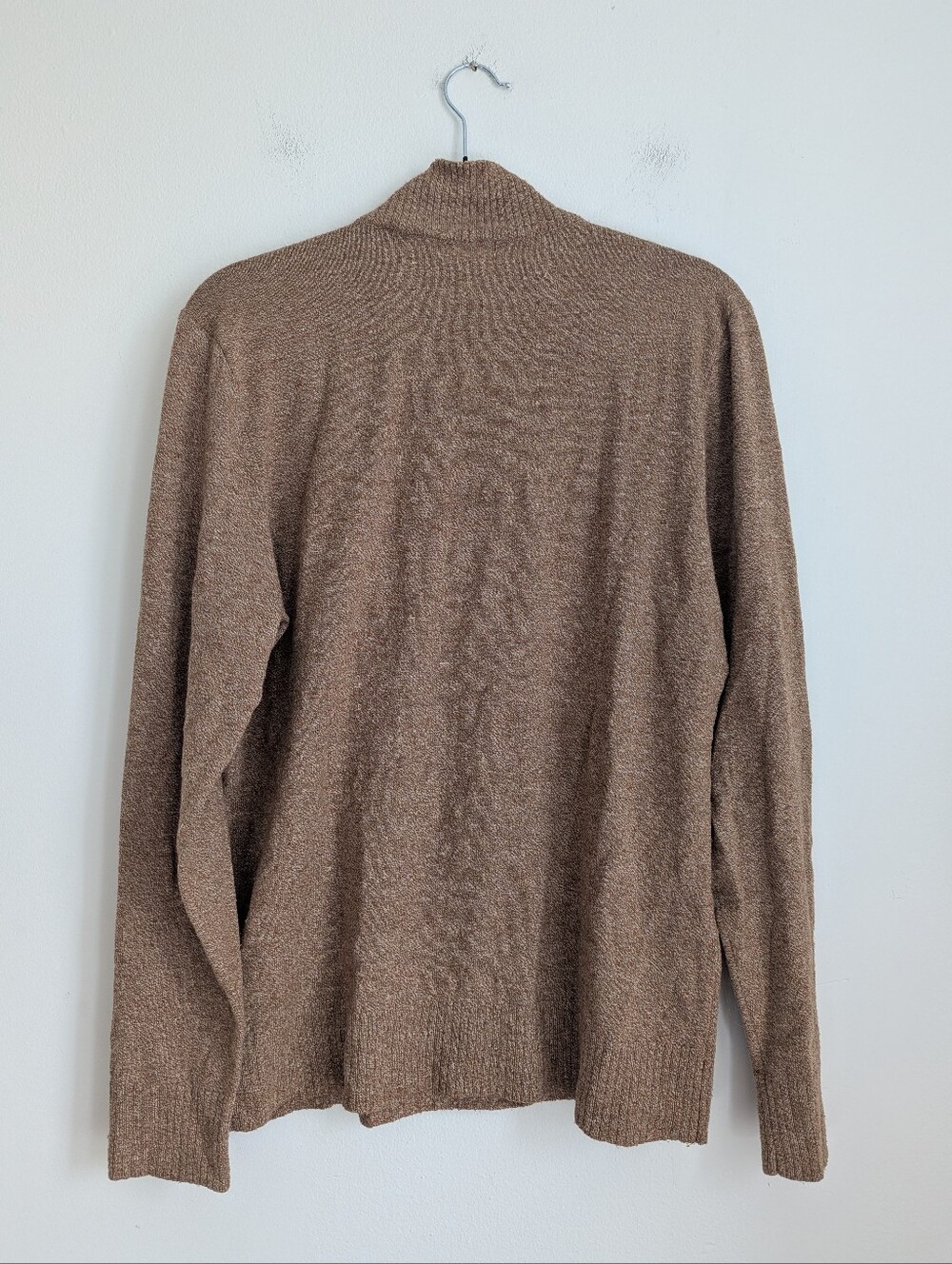 Mens Smartwool Sparwood 1/4 Zip Sweater Tan Merino Wool Blend - Picture 3 of 7